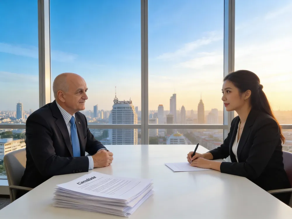 Digital marketing consultants reviewing a client growth plan in a strategy meeting