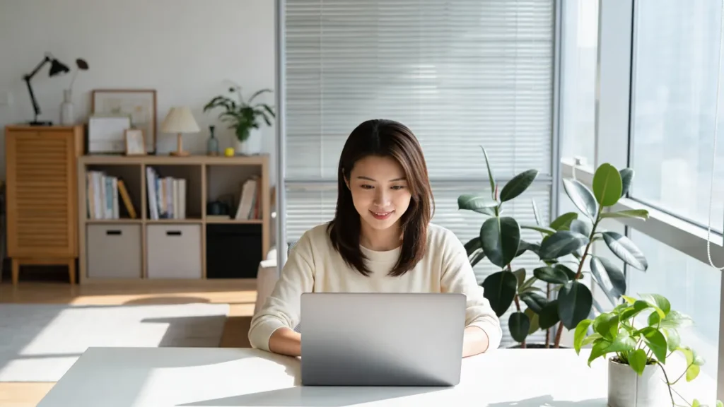 Marketer reviewing a Google Ads campaign dashboard organized into campaigns and ad groups