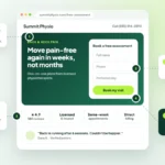 Annotated landing page with benefit-led headline, short three-field form, trust badges and one clear call to action